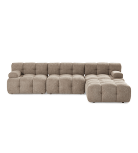 Lilie - modulares Sofa in Sandfarbe mit 3 Modulen und rechts- oder linksseitiger Chaiselongue - L: 285 x T: 190 x H: 64 cm