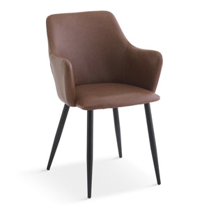 Isabella - Esszimmerstuhl in braunem Kunstleder