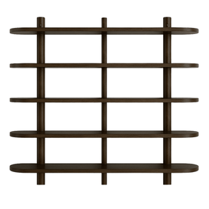 Wandregal Juliet in Räuchereiche mit 5 Böden H:140 x T:22 x B:130 cm