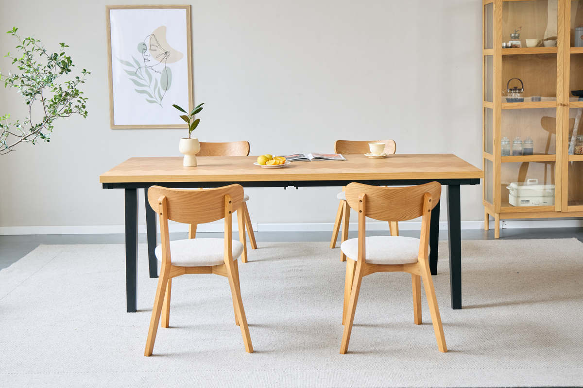 ikea esstisch gummibaum Rory Esszimmerstuhl – Holzstuhl aus Eichenholz mit gepolsterter Sitzfl–  nimarahome.de
