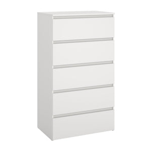Maise Kommode H:114 x B:65 x T:41 cm mit 5 Schubladen in weiß