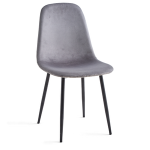 Anna Esszimmerstuhl - gepolstert in grauem Samt