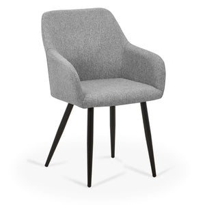 Jenna Esszimmerstuhl - grauer Stoff mit schwarzen Beinen
