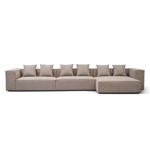Hailey – Rechtsseitiges Chaiselongue-Modulsofa sand mit 3 Modulen L: 415 x T: 148 x H: 65 cm