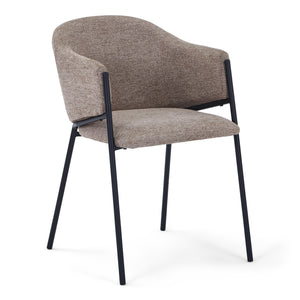 Carolina Esszimmerstuhl aus sandfarbenem Stoff