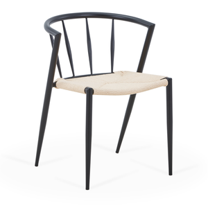 Bella Esszimmerstuhl - schwarz mit Geflechtsitz