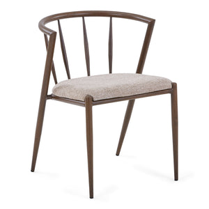 Bella Esszimmerstuhl - Eiche geräuchert mit gepolstertem Sitz in Sand