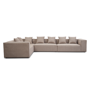 Hailey – Ecksofa Modulsofa in Sand mit 4 Modulen (Aufstellung 1) L: 368 x T: 247 x H: 65 cm
