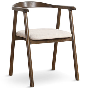 Jocelyn Esszimmerstuhl aus geräucherter Eiche mit beige gepolsterter Sitzfläche