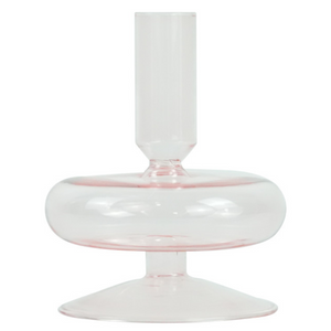Elly Glas-Kerzenhalter rosa 12 cm
