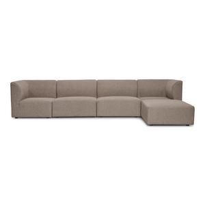 Emilia Modulsofa in Sand, 4 Module mit rechter und linker Chaiselongue L: 328 x T: 158 x H: 72 cm