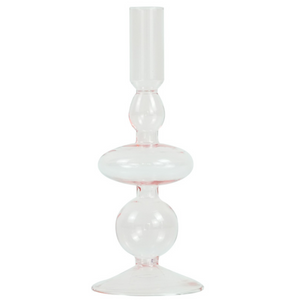 Gracie Glas-Kerzenhalter rosa 18 cm
