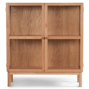 Havana Vitrine aus Eichenfurnier mit 2 Türen -110x40x100 cm