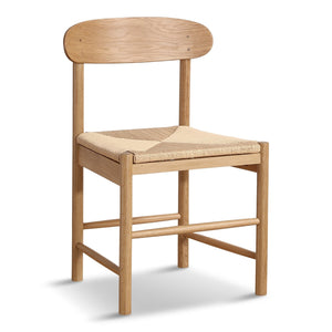 Madison Holzstuhl aus Eiche mit geflochtener Sitzfläche