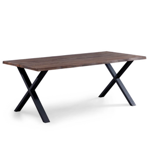 Susan - Esstisch, Eiche Massiv, Räuchereiche, 200x95 Cm (Vorbereitet Für Ansteckplatten)