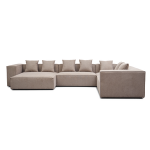 Hailey – U-Sofa Modulsofa in Sand mit 4 Modulen – Linksseitige Chaiselongue L: 368 x T: 247 x H: 65 cm
