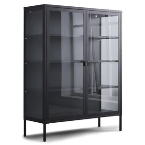 Herman Vitrine - Schwarzes Metall/Glas - 110x40x140cm