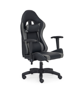 Julian - Gaming-Stuhl aus schwarzem/grauem Kunstleder