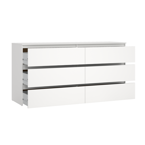 Maise Kommode 70x138x41 cm mit 6 Schubladen in weiß