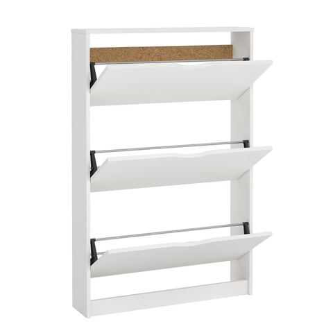 Livo Schuhschrank mit 3 Klappen in weiß