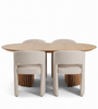Esstisch-Set – Lewis-Esstisch mit Ausziehfunktion aus Eichenfurnier + 4 x Daniella-Esszimmerstühle in Beige
