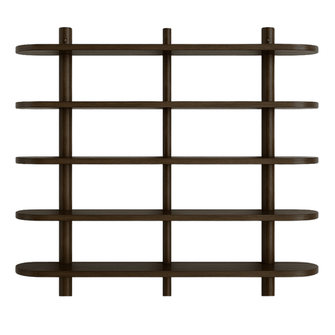 Wandregal Juliet in Räuchereiche mit 5 Böden H:140 x T:22 x B:130 cm