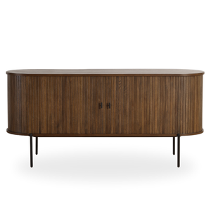 Florence Jalousieschrank mit Lamellen in geräucherter Eiche 160x45x75 cm.