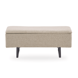 Malika Bank mit Stauraum in beigem Bouclé 95x35x40 cm