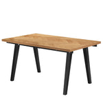 Madelina - Esstisch aus Eichenfurnier mit Fischgrätenmuster und vorbereitet für Ansteckplatten - 150cm x 90cm