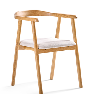 Jocelyn Esszimmerstuhl aus Eiche mit beige gepolsterter Sitzfläche