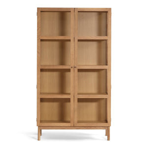 Havana Vitrine aus Eichenfurnier mit 2 Türen - 180x40x100 cm