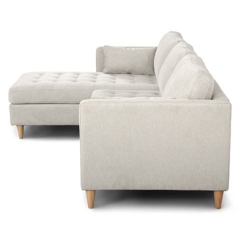 Lulu – Ecksofa, Rechts und Links wendbar, helles beige- L: 215 x T: 83 x H: 78 cm