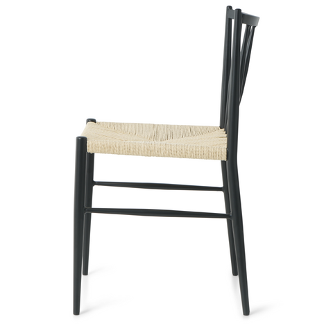 Elena Esszimmerstuhl - schwarz mit Geflechtsitz