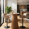 Bar-Set mit Lewis-Bartisch aus Eiche und 2 Melody-Barhockern in Beige