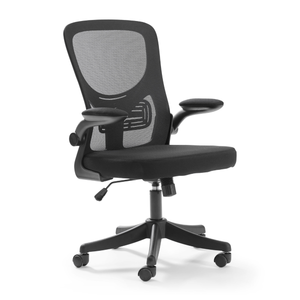 Felix Bürostuhl in schwarzem Mesh-Stoff/schwarz
