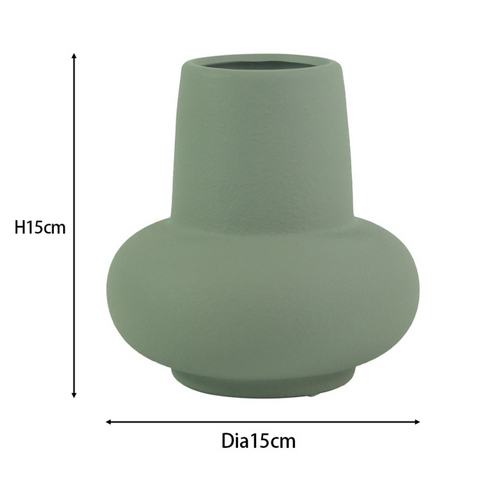 Birka Keramikvase staubgrün 15 cm