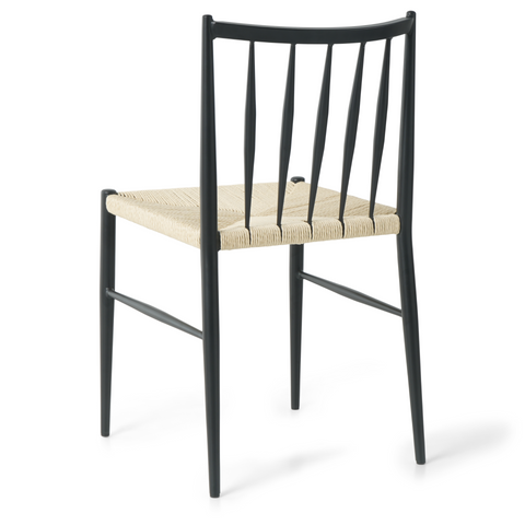 Elena Esszimmerstuhl - schwarz mit Geflechtsitz