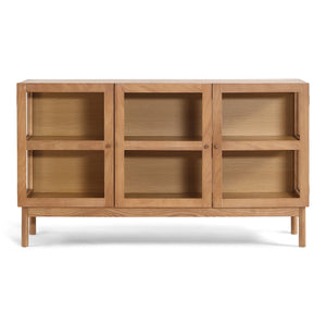 Havana Eiche Glas Anrichte/Schrank mit 3 Türen - 80x40x140 cm
