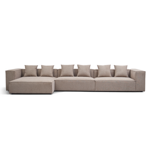 Hailey – Linksseitiges Chaiselongue-Modulsofa in Sand mit 3 Modulen L: 415 x T: 148 x H: 65 cm