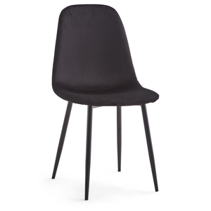 Anna Esszimmerstuhl - gepolsterter schwarzer Samt