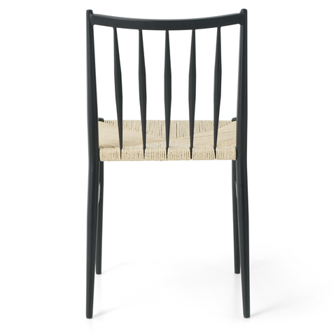 Elena Esszimmerstuhl - schwarz mit Geflechtsitz