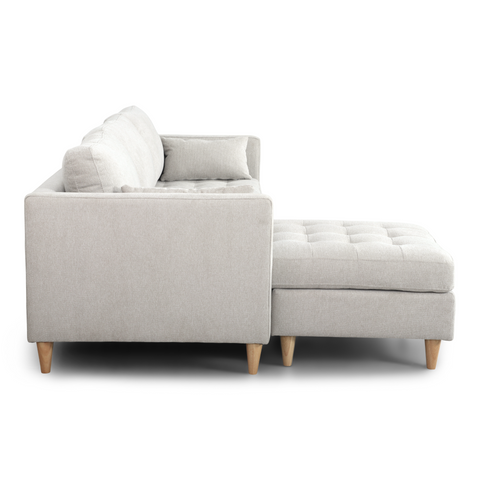 Lulu – Ecksofa, Rechts und Links wendbar, helles beige- L: 215 x T: 83 x H: 78 cm