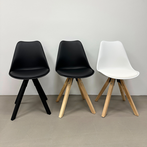 Aria Esszimmerstuhl schwarz mit Holzbeinen