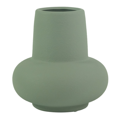 Birka Keramikvase staubgrün 15 cm