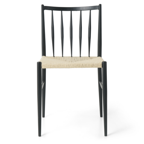 Elena Esszimmerstuhl - schwarz mit Geflechtsitz