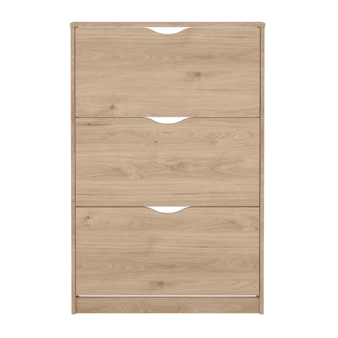 Livo Schuhschrank mit 3 Klappen in Eichenoptik