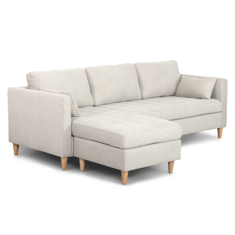 Lulu – Ecksofa, Rechts und Links wendbar, helles beige- L: 215 x T: 83 x H: 78 cm