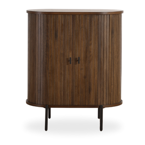 Florence Jalousieschrank mit Lamellen in geräucherter Eiche 70x40x85 cm.