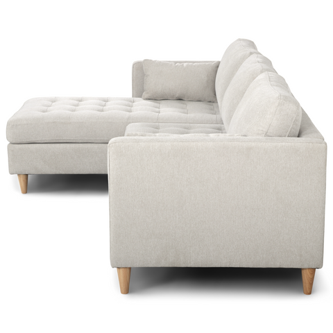 Lulu – Ecksofa, Rechts und Links wendbar, helles beige- L: 215 x T: 83 x H: 78 cm