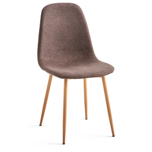 Anna Esszimmerstuhl – brauner Stoff mit Eichenoptik